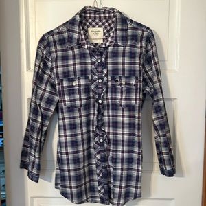 Abercrombie and Fitch plaid button down ladies size L